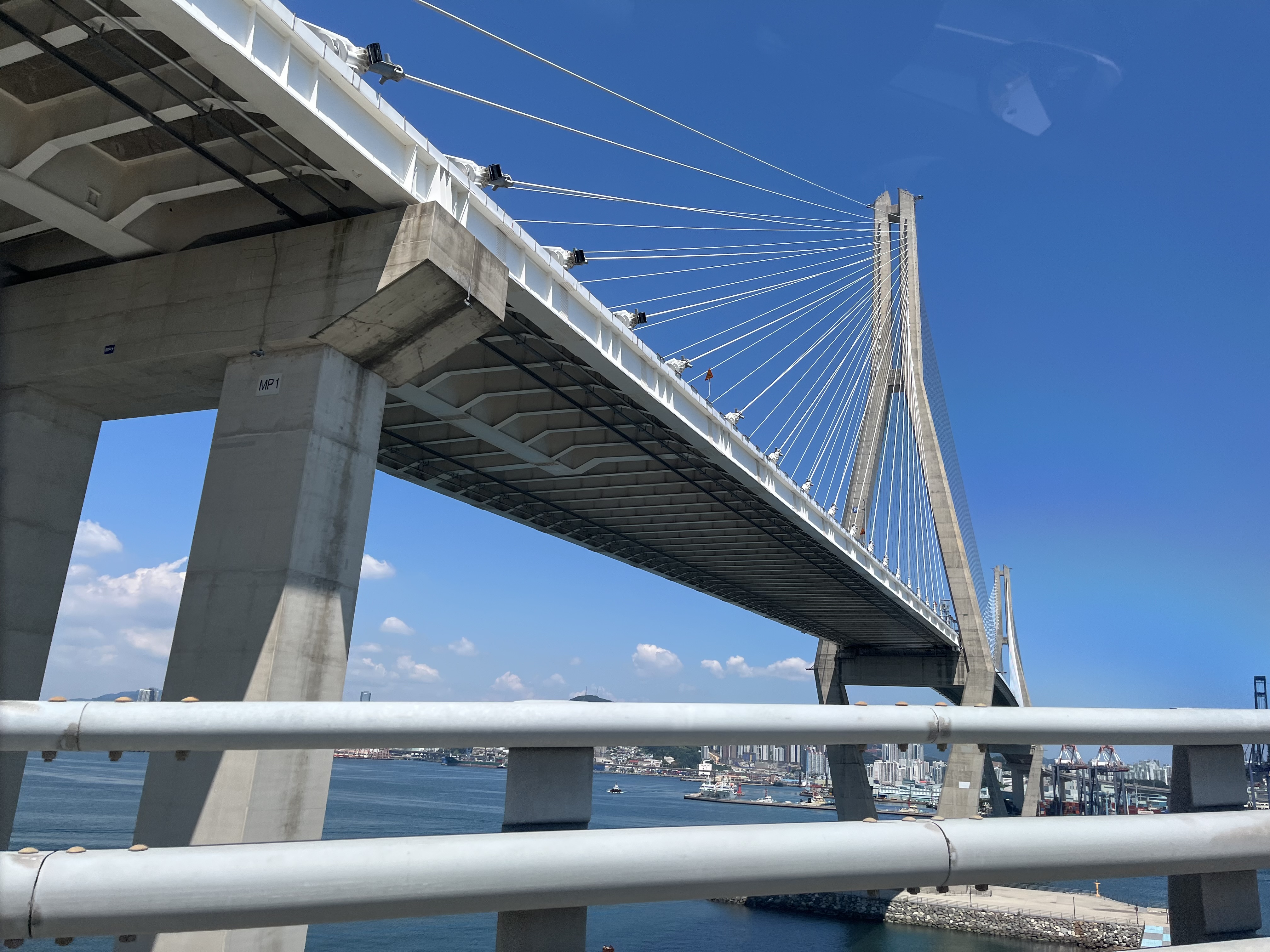 Busan bridge with blue sky